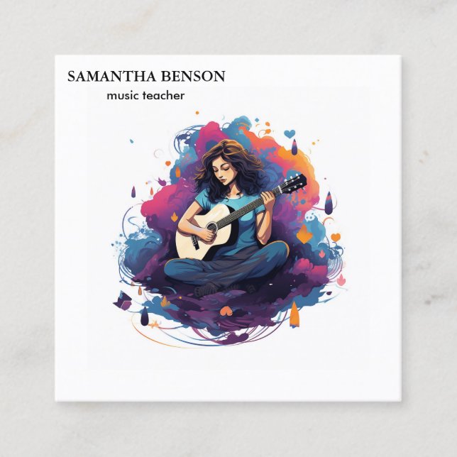 Musician Square Business Card (Front)