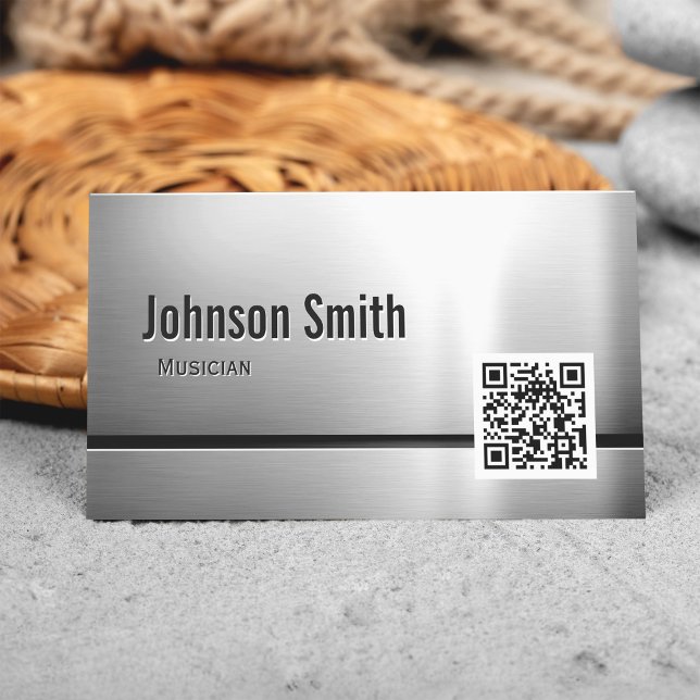Musician - Stainless Steel QR Code Business Card (Creator Uploaded)