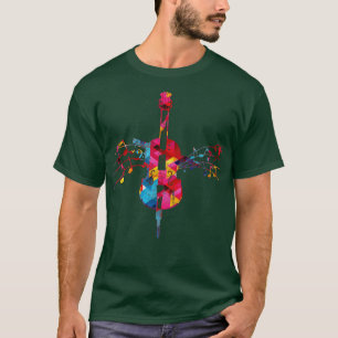 Musician Treble Clef Colourful Cello Retro Cellist T-Shirt