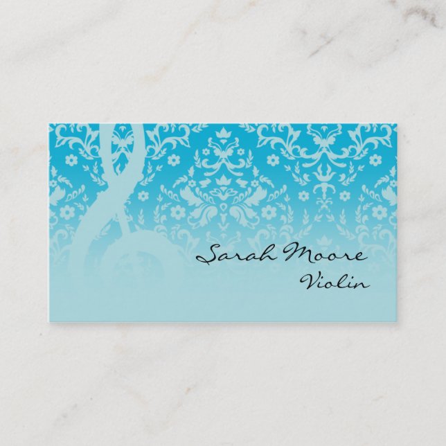 Musician Treble Clef Music Studio Teacher Business Card (Front)