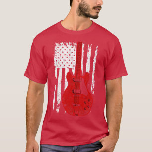 Musician US Flag Electric Guitar American Guitaris T-Shirt