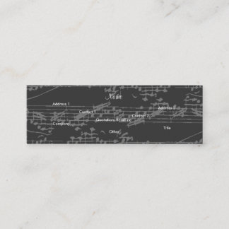 Musician Vintage Grey Notes Brit Guitar II Mini Business Card