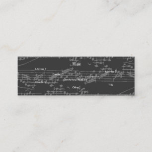 Musician Vintage Grey Notes Brit Guitar Mini Business Card