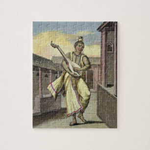 Musician with Indian Lute, from 'Voyage aux Indes Jigsaw Puzzle
