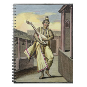 Musician with Indian Lute, from 'Voyage aux Indes Spiral Notebook