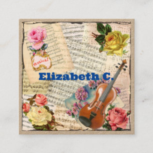 Musician with instructor Degree Premium Square Business Card