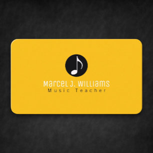 Musician Yellow Business Card With Music Note