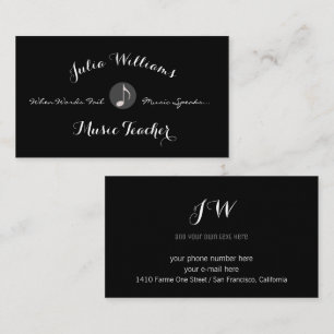musician's blk. business card with musical note