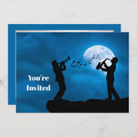 Musicians Full Moon Silhouette Birthday