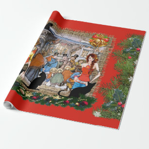 Musicians in old Amsterdam during Christmas Wrapping Paper