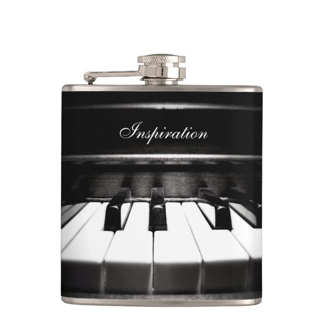 Musician's Inspiration Piano Personalised Flask (Front)