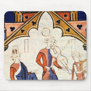 Musicians Playing a Viola and a Tambourine Mouse Pad