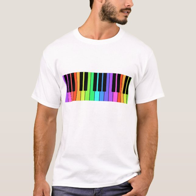 Musician's Rainbow Keyboard T-Shirt (Front)