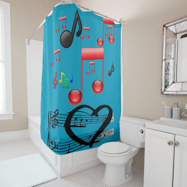 Musician's shower curtain (In Situ)