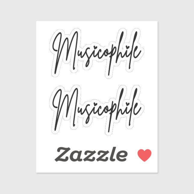 Musicophile Typo with Love Hearts Custom-Cut Vinyl (Sheet)