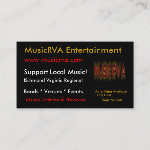 MusicRVA Business Cards