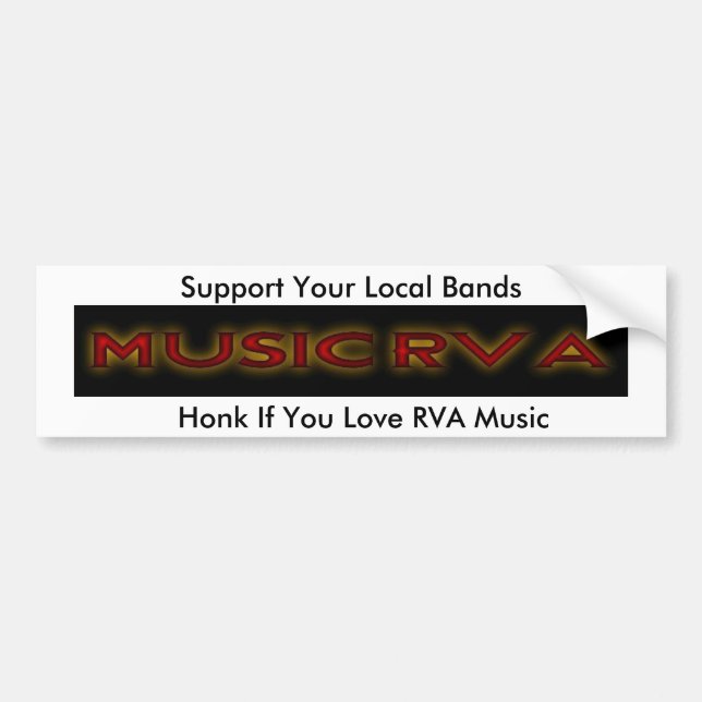 MusicRVA, Honk If You Love RVA Music, Support Y... Bumper Sticker (Front)