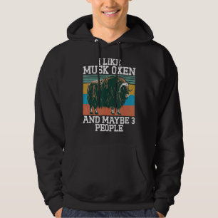 Musk Oxen Retro Musk Ox Arctic Animal Umingmak Ala Hoodie