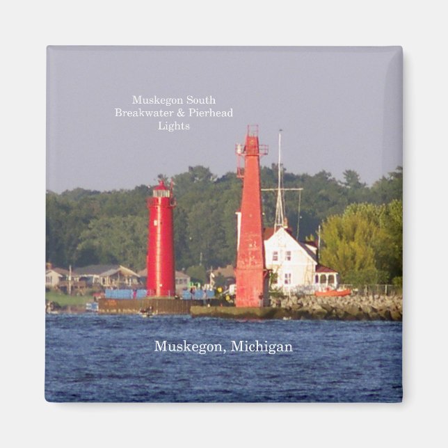Muskegon Entrance Lights magnet (Front)