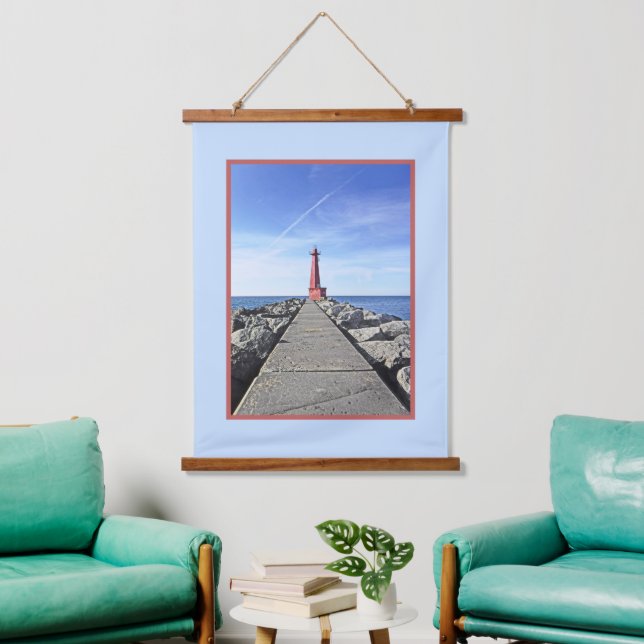 MUSKEGON LIGHTHOUSE, MICHIGAN HANGING TAPESTRY (Living Room)
