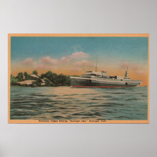 Muskegon, MI - View of Milwaukee Clipper Poster
