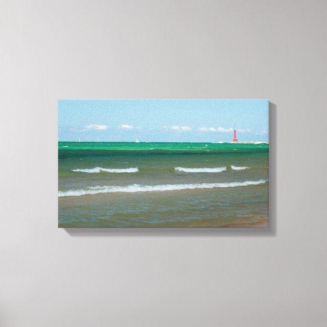 Muskegon Pier Light, Muskegon, Michigan Canvas Print (Front)