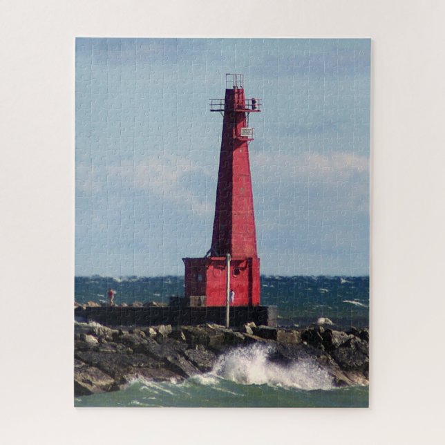 Muskegon South Breakwater Light Jigsaw Puzzle (Vertical)