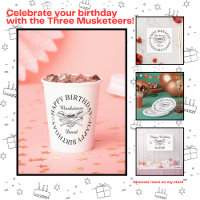 Musketeer Hero Happy Birthday Party Customisable