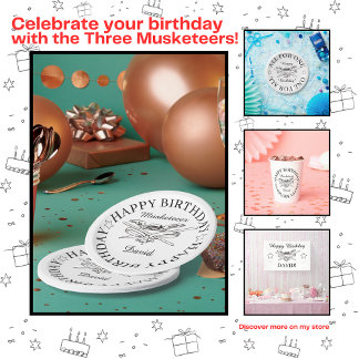 Musketeer Hero Happy Birthday Party Customisable Paper Plate