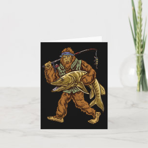 Muskie Fishing Bigfoot Musky Hunting Fishermen Card