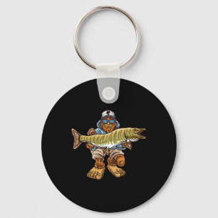Muskie Fishing Bigfoot Musky Hunting Fishermen  Key Ring
