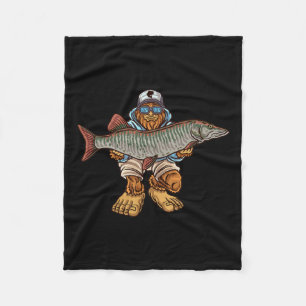 Muskie Fishing Tiger Musky Hunting Bigfoot Fisherm Fleece Blanket
