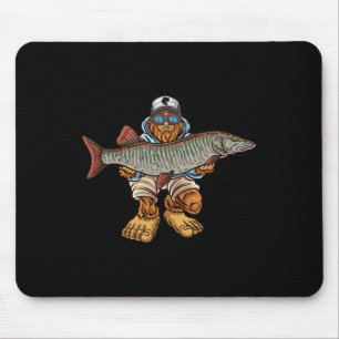Muskie Fishing Tiger Musky Hunting Bigfoot Fisherm Mouse Pad