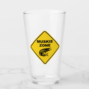 Muskie Fishing Zone Sign Glass