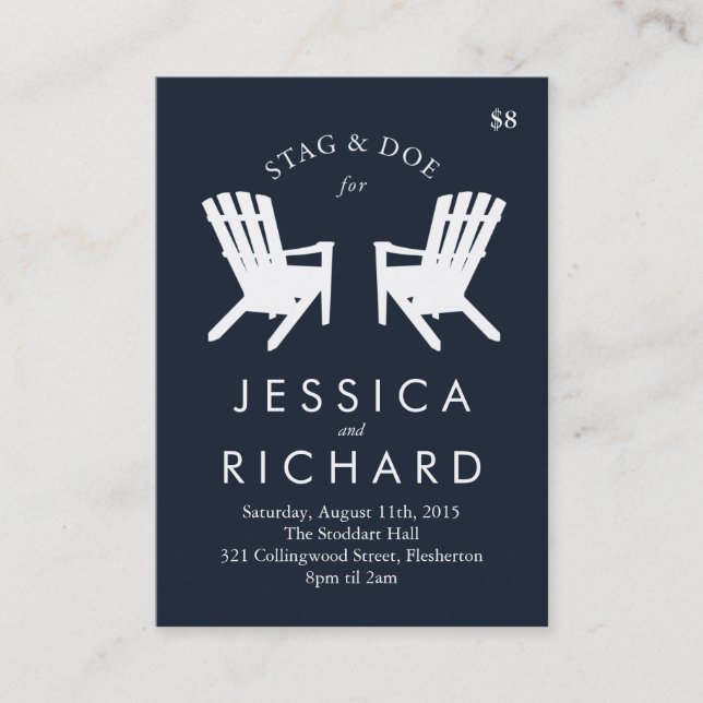 Muskoka Chair Stag and Doe Ticket // Navy (Front)