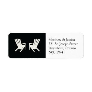 Muskoka Chair Wedding Return Address // Black