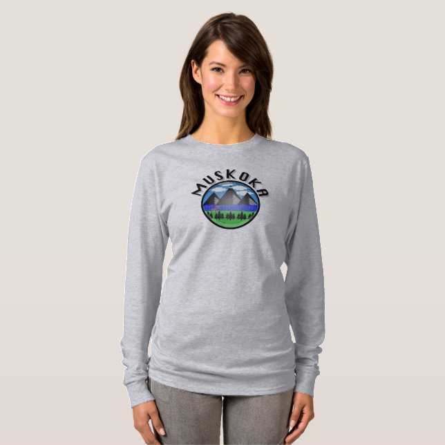 Muskoka Design (Version 2) - Basic Long Sleeve T-S T-Shirt (Front Full)