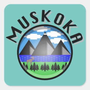 Muskoka Design (Version 2) - Beach Towel Square Sticker
