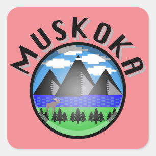 Muskoka Design (Version 2) - Beach Towel Square Sticker
