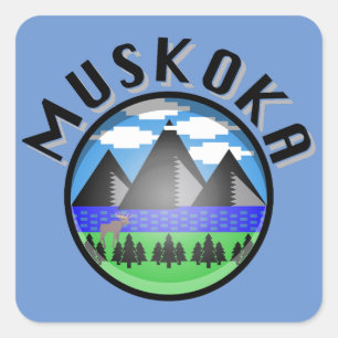 Muskoka Design (Version 2) - Beach Towel Square Sticker