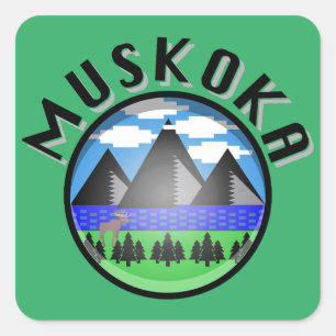 Muskoka Design (Version 2) - Beach Towel Square Sticker