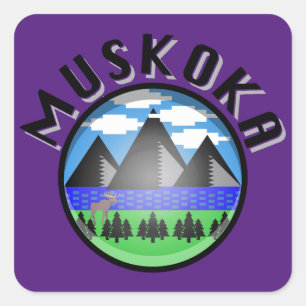 Muskoka Design (Version 2) - Beach Towel Square Sticker