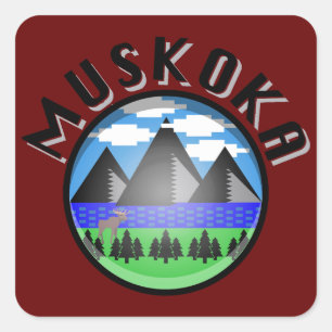 Muskoka Design (Version 2) - Beach Towel Square Sticker