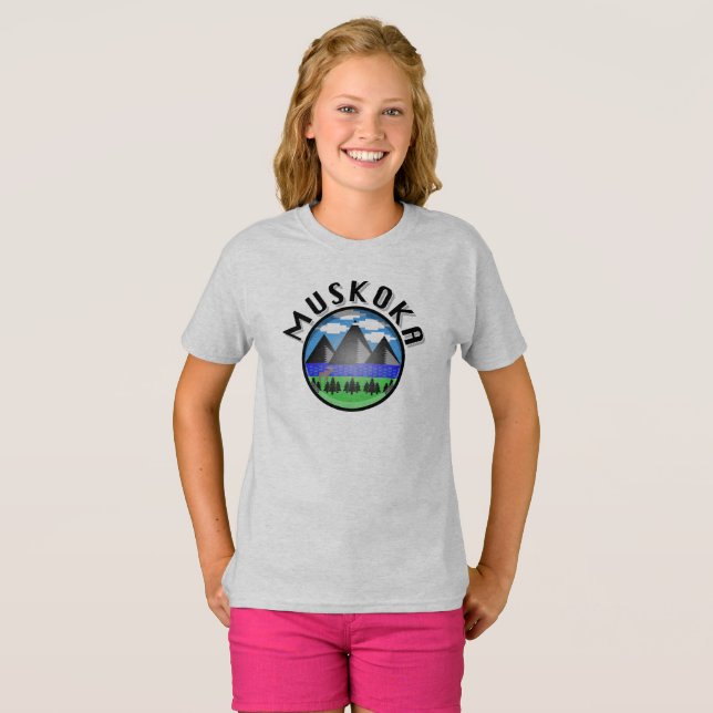 Muskoka Design (Version 2) - Girls' Basic T-Shirt (Front Full)