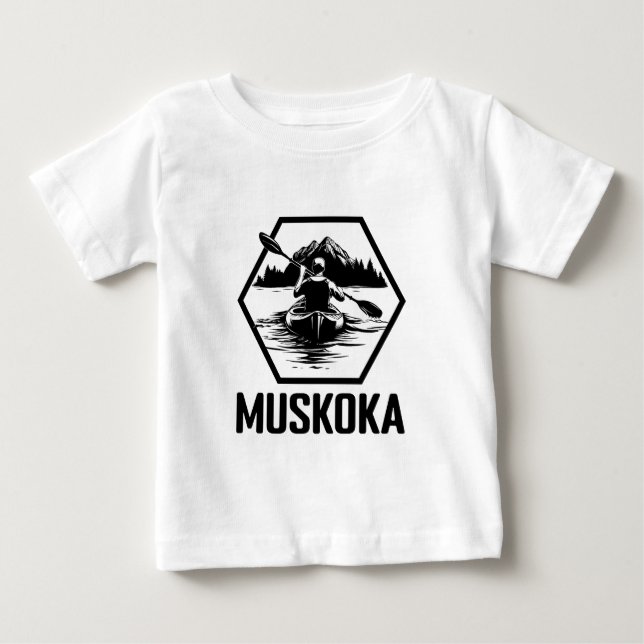 Muskoka Ontario Kayaker - Baby Fine Jersey T-Shirt (Front)