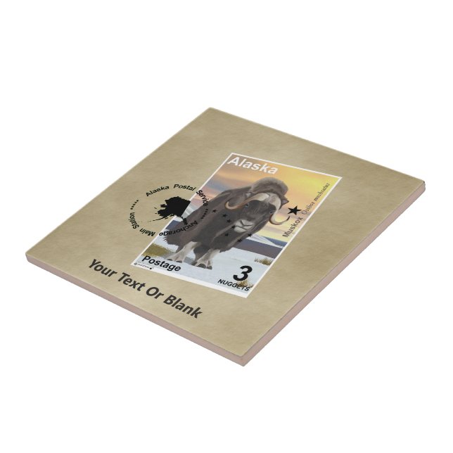Muskox - Alaska Postage Tile (Side)