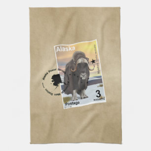 Muskox Stamp Souvenir Tea Towel