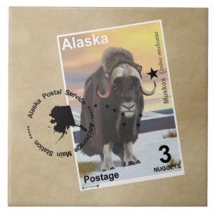 Muskox Stamp Souvenir Tile