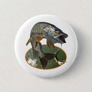 Musky 6 cm round badge