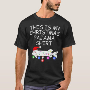 Musky Fisherman Santa Pike Gift Christmas Muskie F T-Shirt